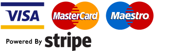 Powered by Stripe - Visa, Mastercard, Maestro